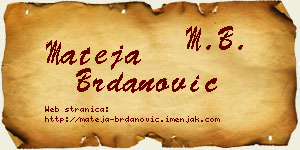 Mateja Brdanović vizit kartica